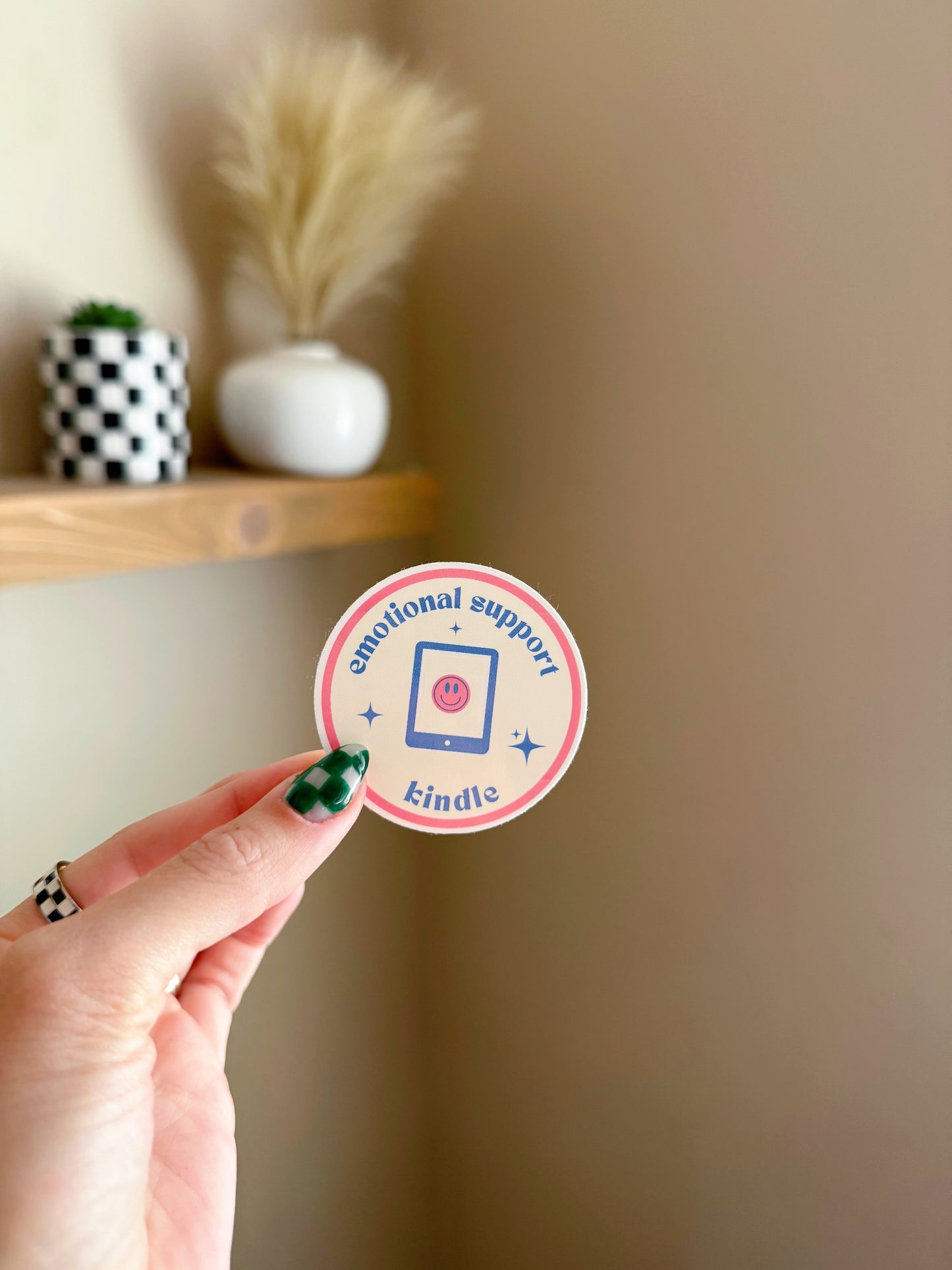 Emotional Support Kindle Sticker