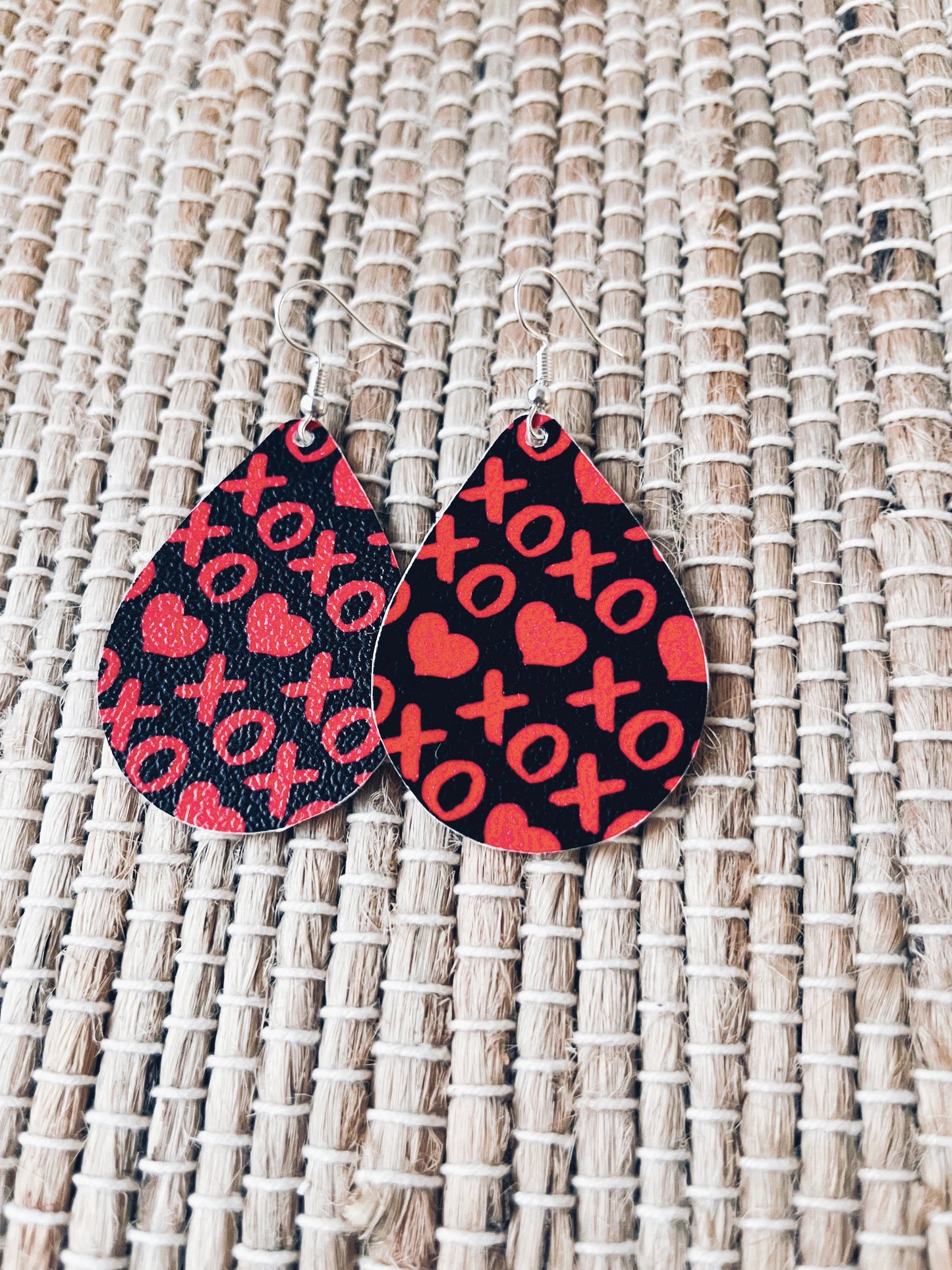 Red and Black XOXO Earrings
